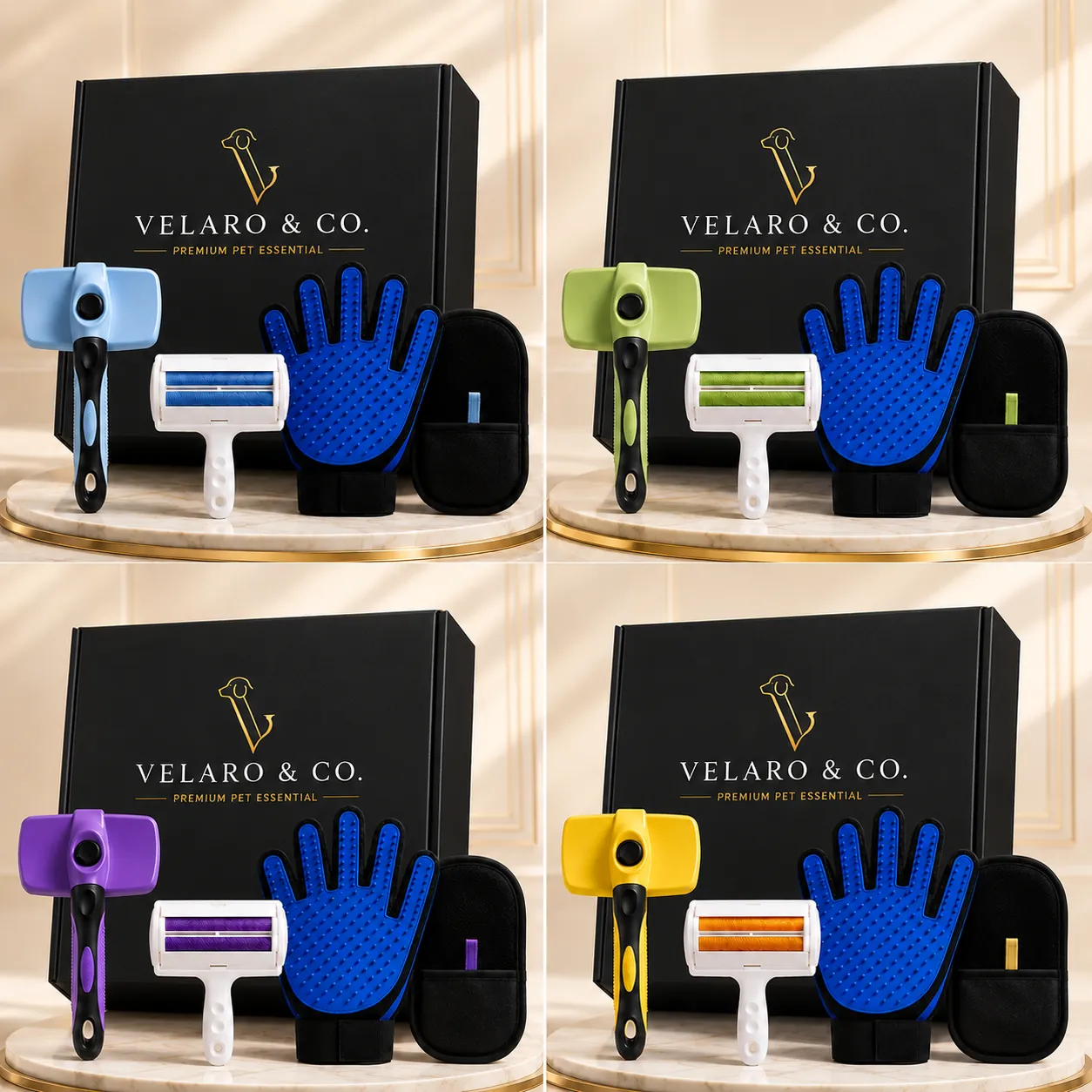 VELARO & CO. kit in Light Blue, Green, Purple and Yellow